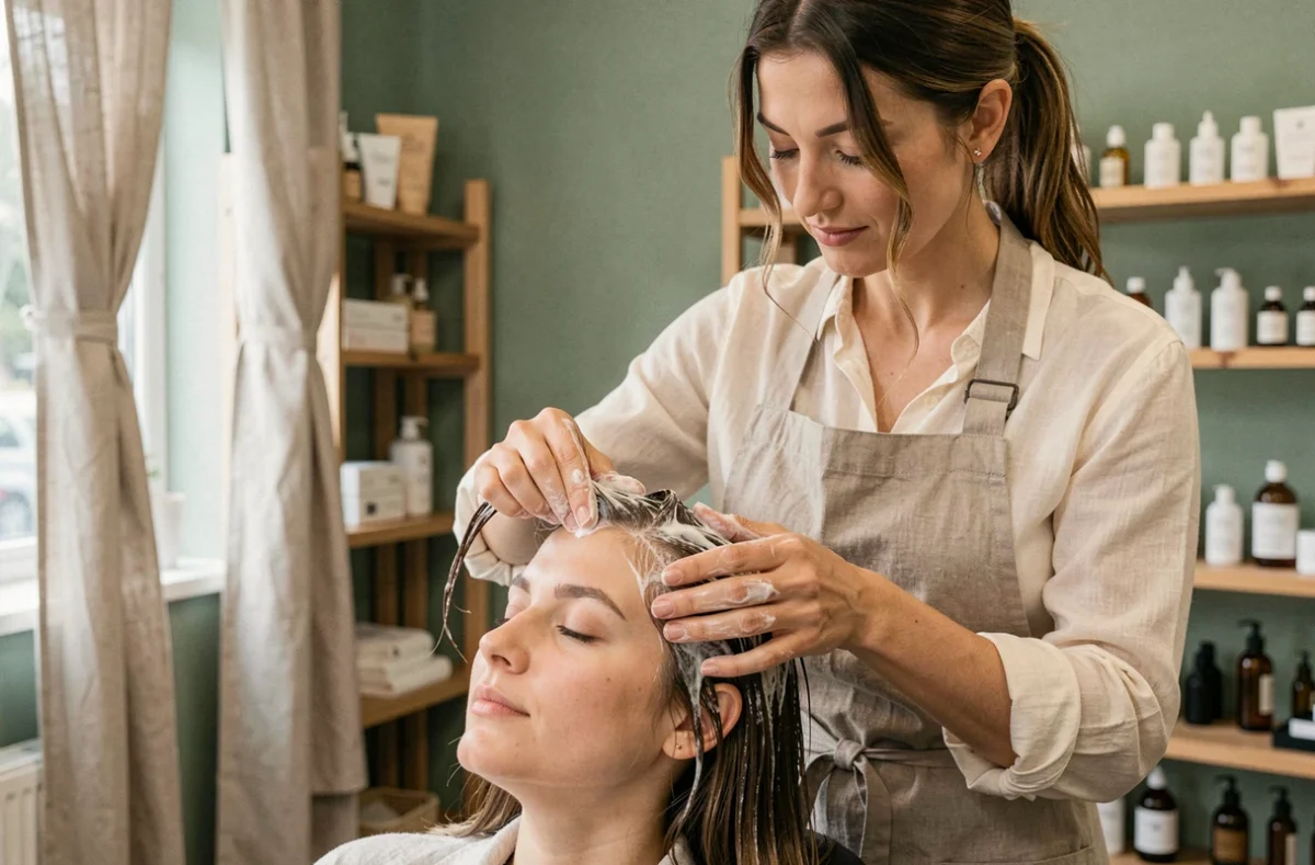 Soin capillaire apaisant réalisé dans le salon Apparence Juste Pour Soi à Schiltigheim