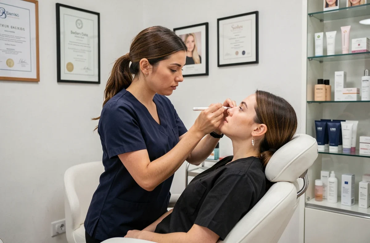 Soins esthétiques de modelage des sourcils au Centre de Beauté Victor Hugo à Dijon