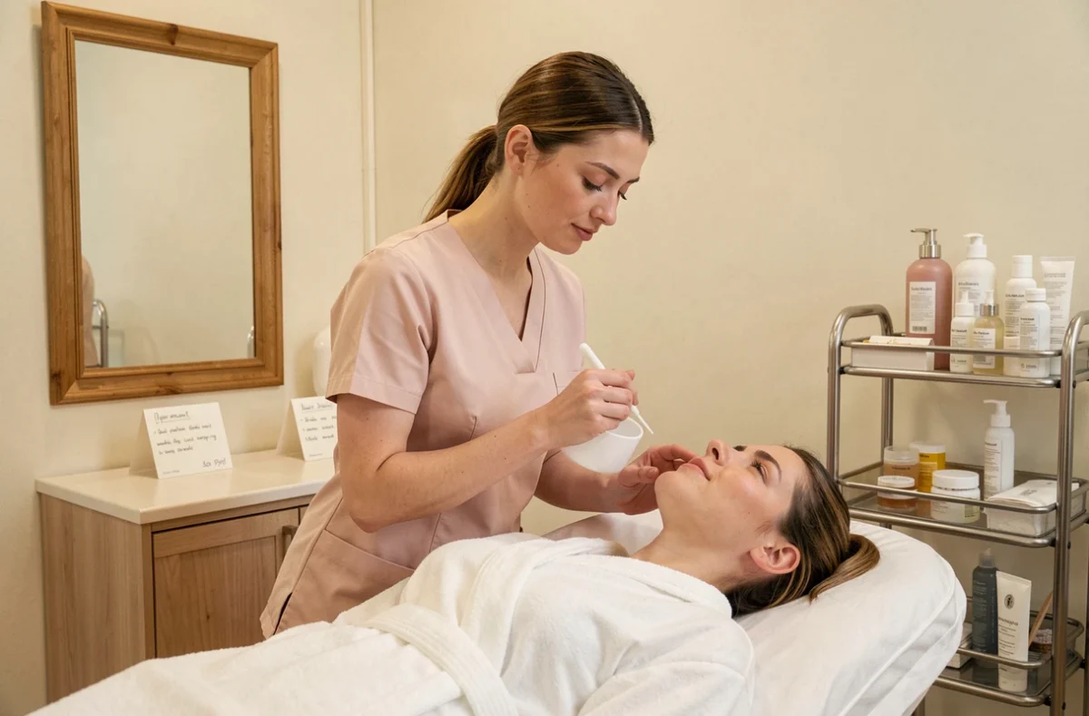 Soin facial personnalisé réalisé dans l'institut Charlotine à École-Valentin près de Besançon