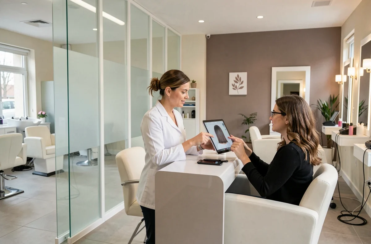 Consultation coiffure et beauté dans l'Espace Coiffure et Beauté à Sélestat avec espace moderne et professionnel